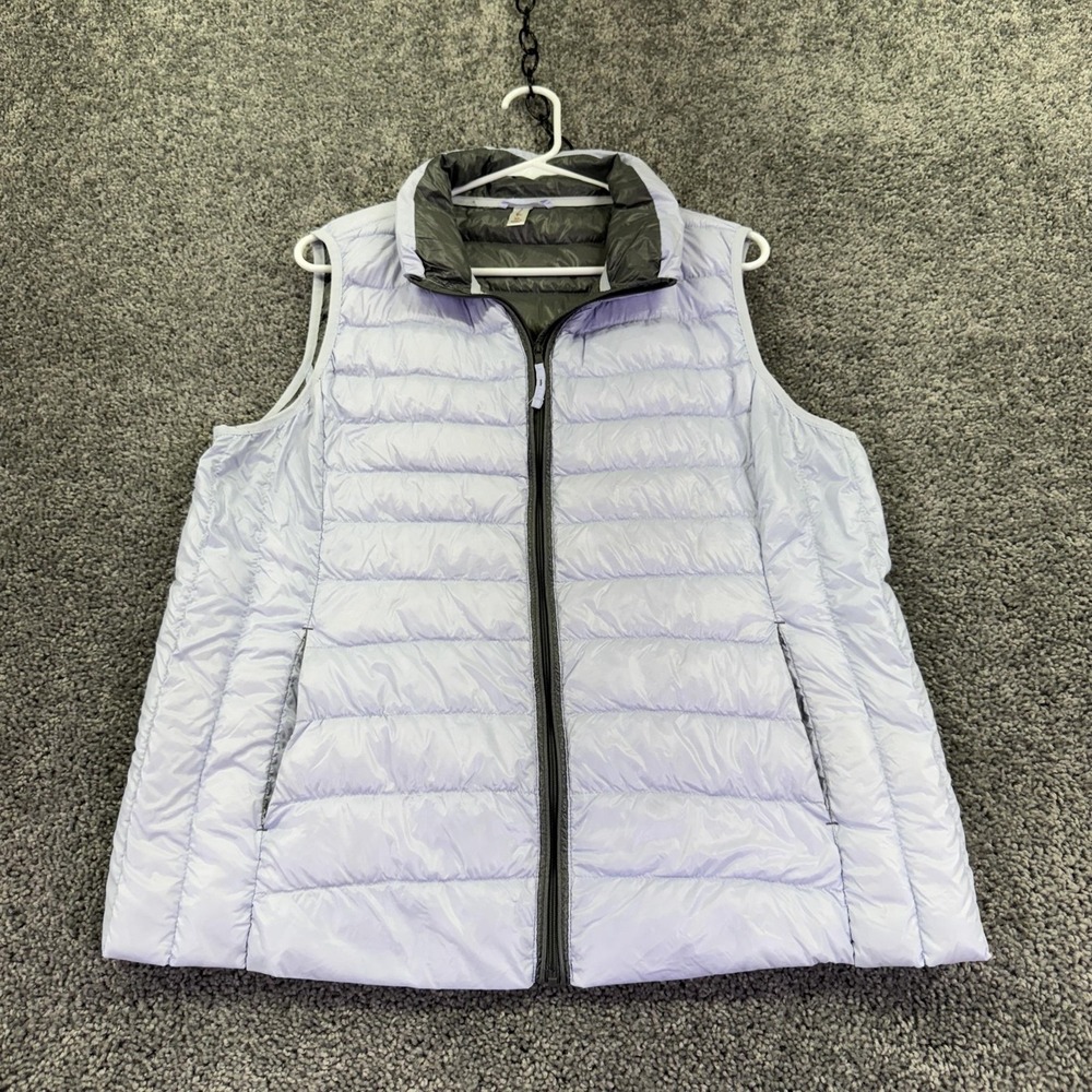 Exertek Vest Womens XL Purple Down Puffer Quilted Full Zip Lightweight Outdoor